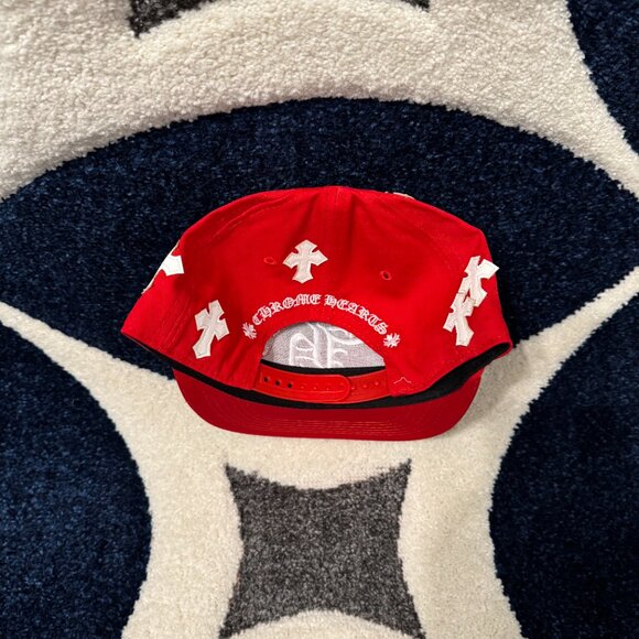 Chrome Hearts Red Cross Patch Snapback Hat - Picture 3 of 4